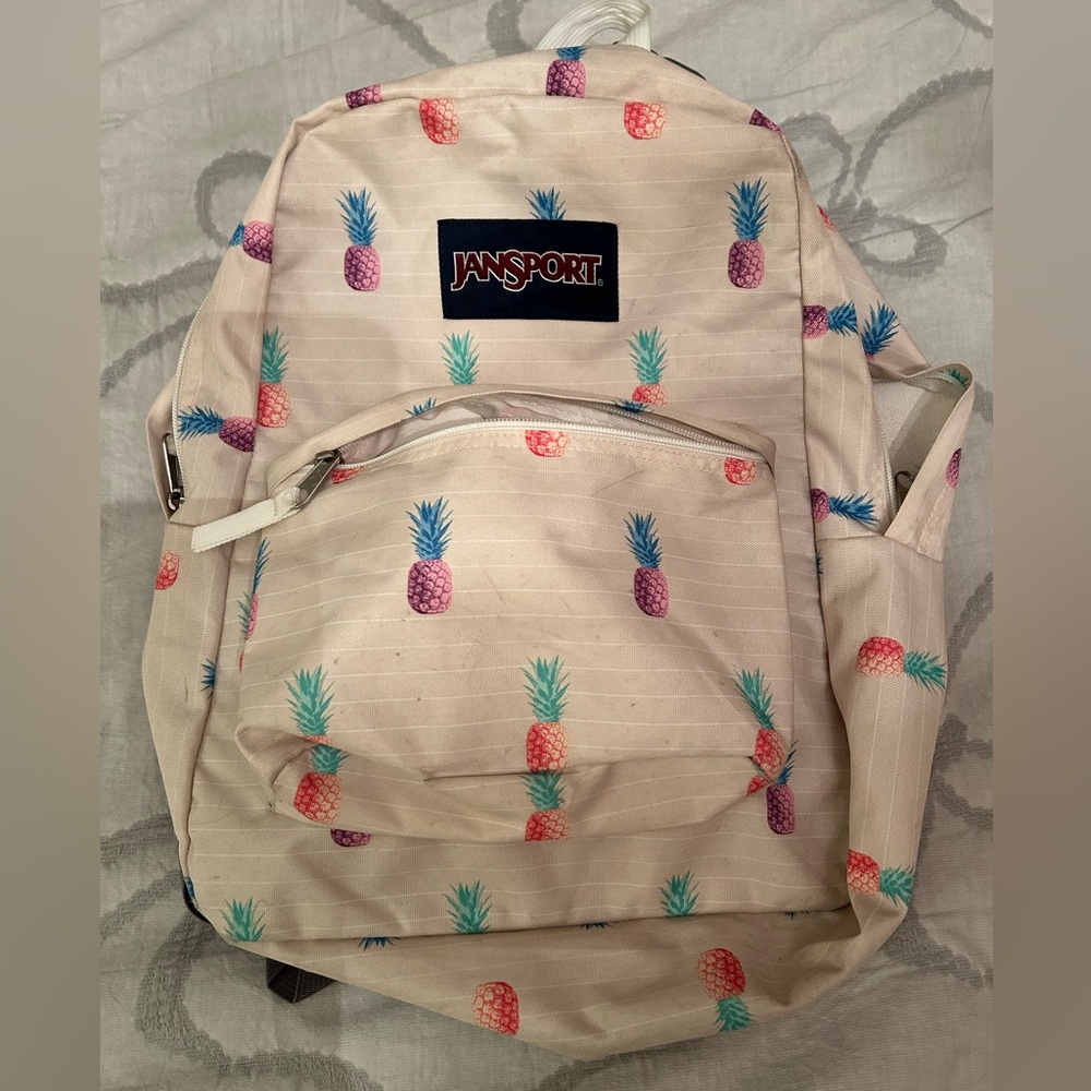 Jansport Cream Backpack with Pineapple Design